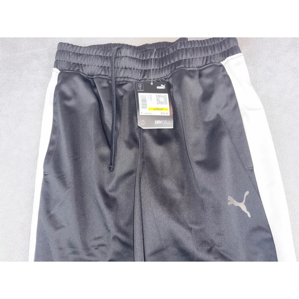 Puma Mens DryCell Slim‎ Fit Track Pants Black White Striped 586280 01 Size Small